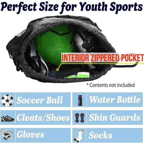 Drawstring Soccer Bag - Soccer Backpack For Boys or Girls - Picture 3 of 7